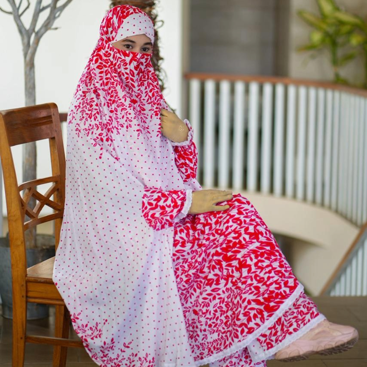 Elegant Palazzo long Khimar Set-11578