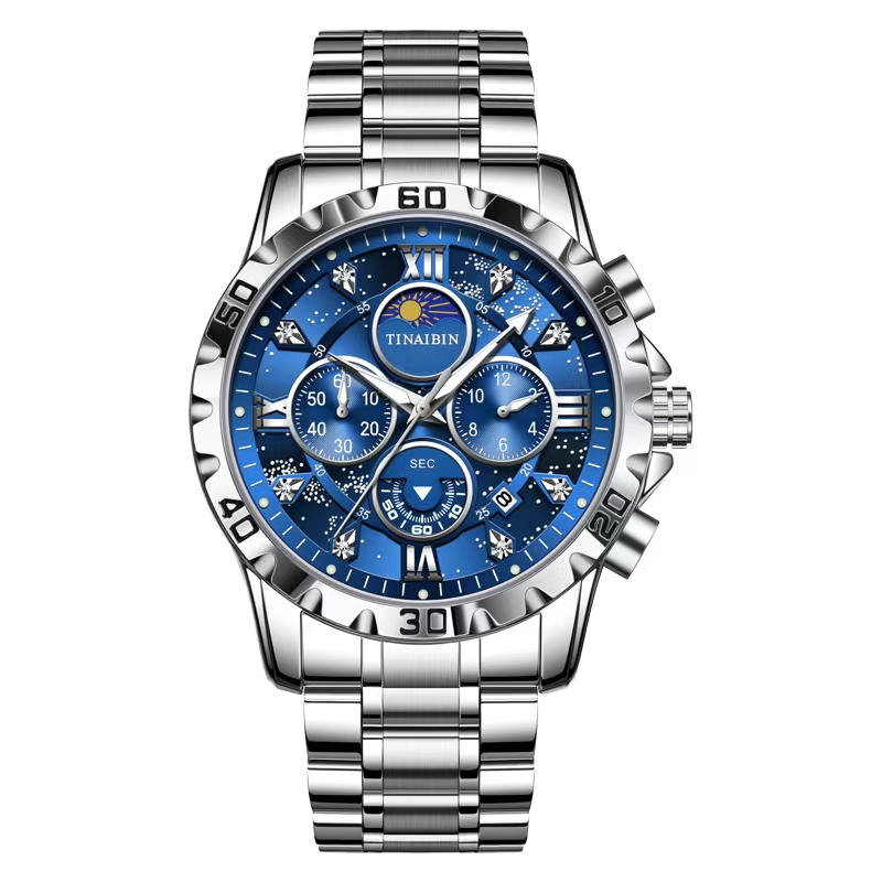 Tinaibin 6626: The Ultimate Blue Dial Multi-Function Men's Watch Code : 12105