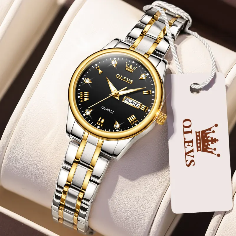 Olevs 5563 – Silver Women (black dial) Code : 10013