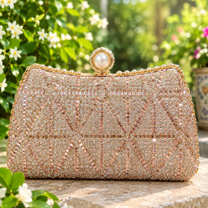 Royal Circular Mandala Zircon Evening Clutch Bag  P0329