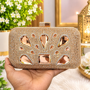 Exclusive Geometric Pearl Embellished HandbagP0325