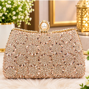 Exclusive Geometric Pearl Embellished Handbag  P0324