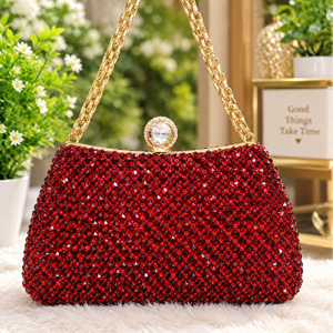 Exclusive Geometric Pearl Embellished Handbag