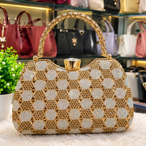 Exclusive Geometric Pearl Embellished Handbag P0317